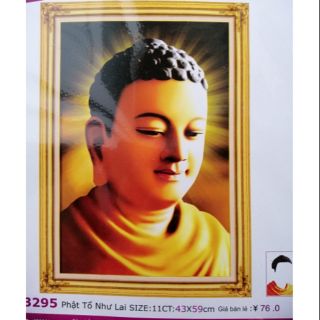 Tranh thêu chữ thập Phật tổ (chưa thêu) LV3295