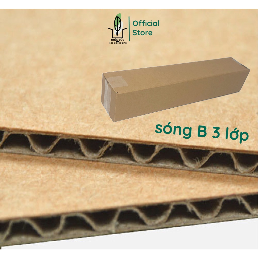 Combo 40 hộp giấy carton 50x10x10 cm dáng dài. Thùng ship cod đựng ván gỗ, hoa khô... 52x10x10 cm