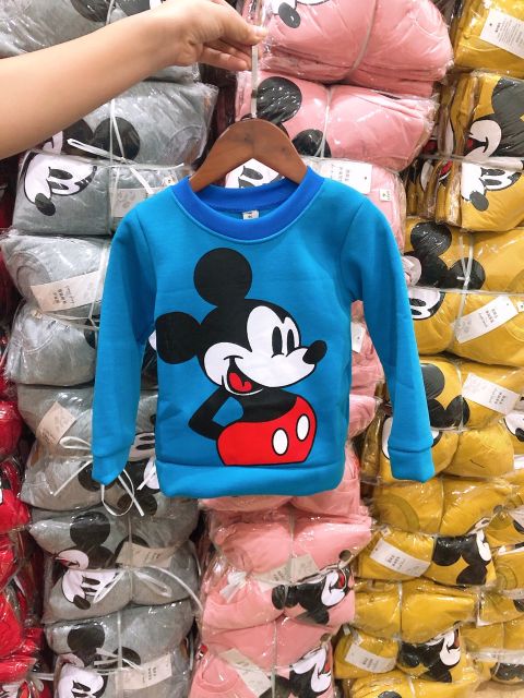 Áo nỉ chuột Mickey cao cấp có ảnh thật cho bé