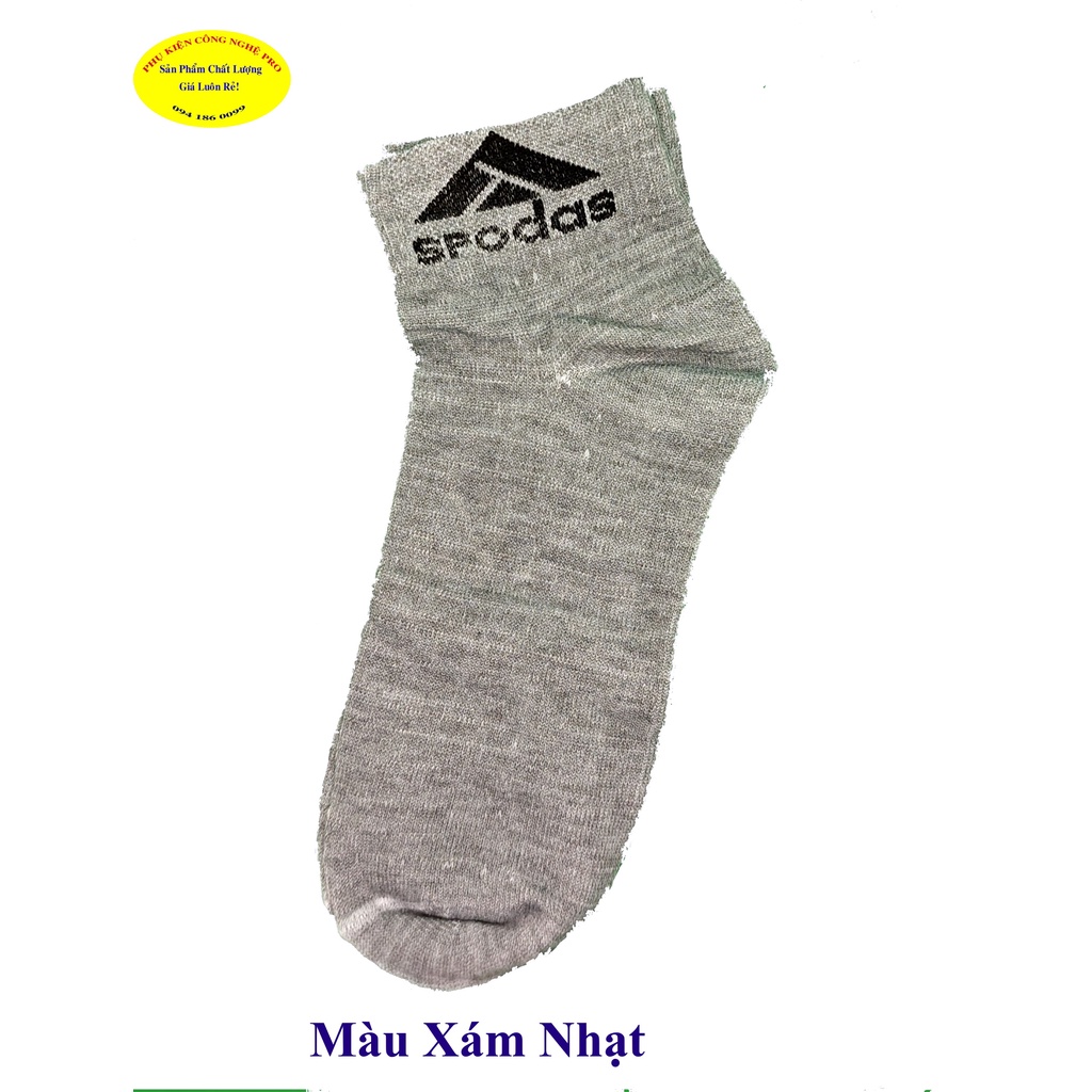 TẤT VỚ NAM Cổ trung in Chữ SPODAS trên cổ vớ Dài 25cm Chất liệu thun cotton mềm êm, Thoáng mát, Thấm hút mồ hôi