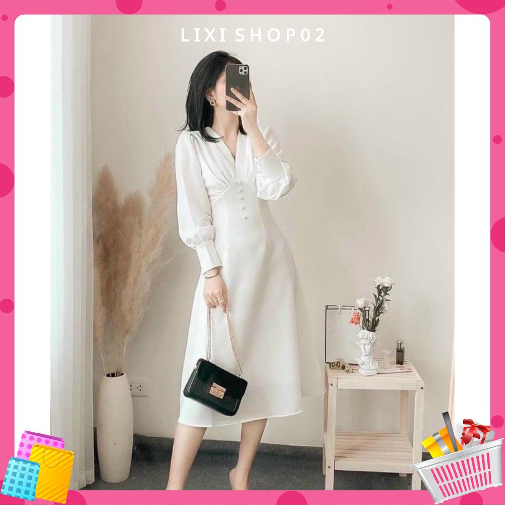 Đầm trắng vintage dự tiệc dạo phố cực sang chảnh váy được thiết kế 2 lớp có lót toàn thân siêu dày dặn | BigBuy360 - bigbuy360.vn