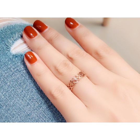 Nhẫn Titan 4 Lá Rỗng Hàng Thiết Kế (16mm)