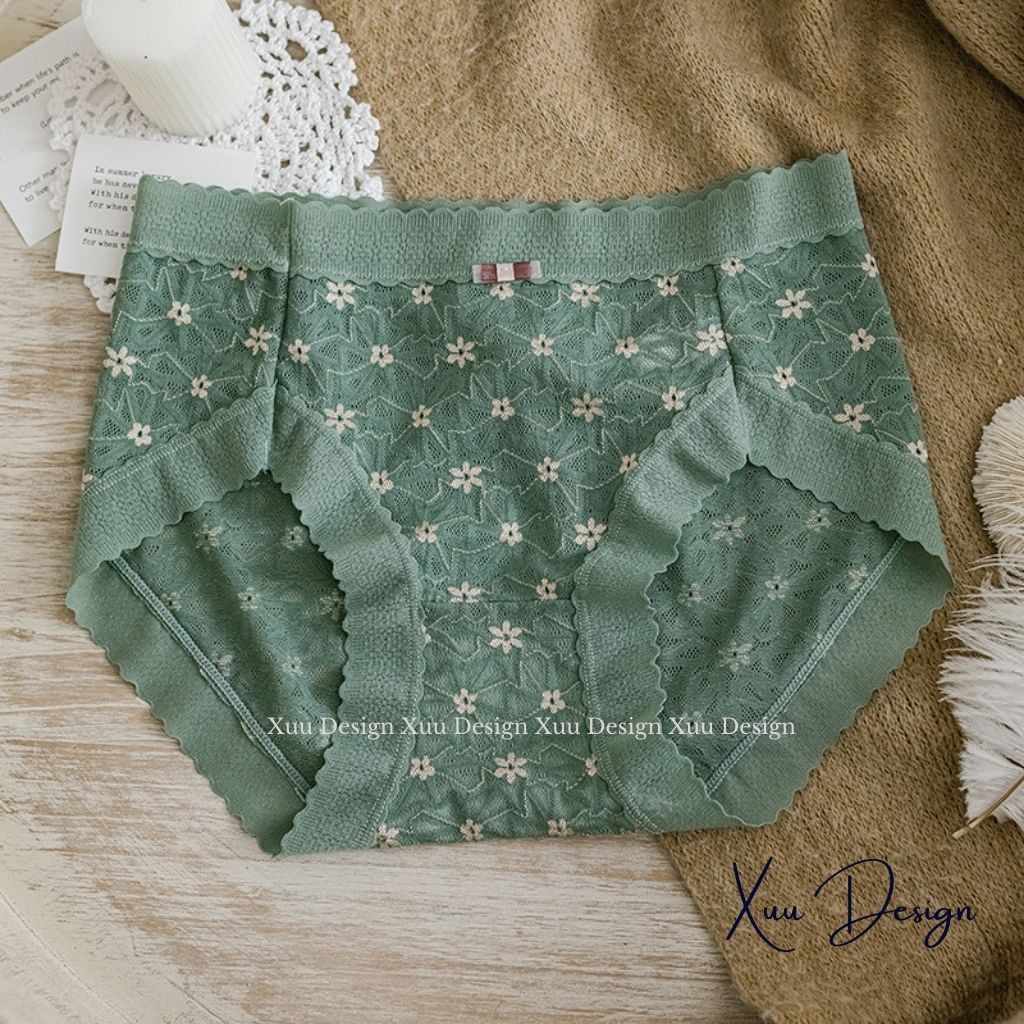 Quần lót nữ ren gấm cao cấp thêu hoa tinh tế, ren hoa thông thoáng gợi cảm - Wexuu Design QC60