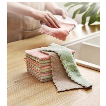 Khăn Lau Chén Bát Đủ Màu Đa Năng Siêu Thấm Hút Sợi Vải