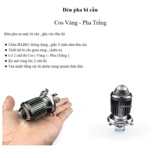 ĐÈN PHA BI CẦU H4 ÁNH SÁNG TRẮNG VÀ VÀNG CHO XE MÁY