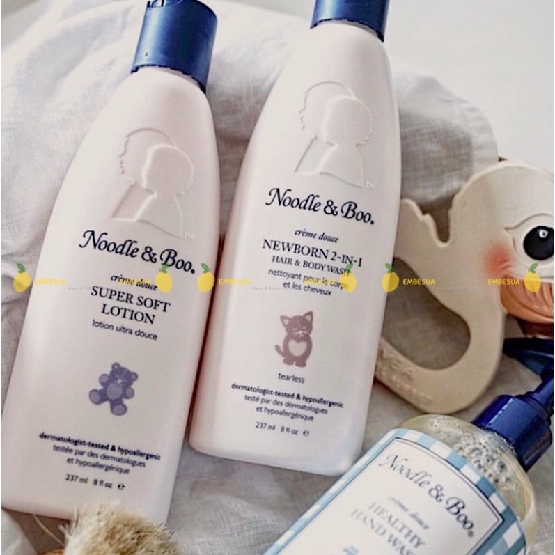 NOODLE &amp; BOO • TẮM GỘI 2 TRONG 1 VÀ LOTION DƯỠNG DA CHO BÉ TỪ SƠ SINH 237ML