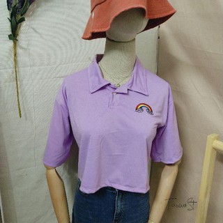 Áo thun nữ | Áo croptop tím cầu vòng màu tím