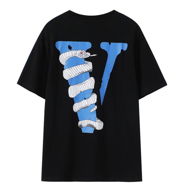 Áo thun cotton tay ngắn in hình phong cách Vlone thời trang cho nam và nữ