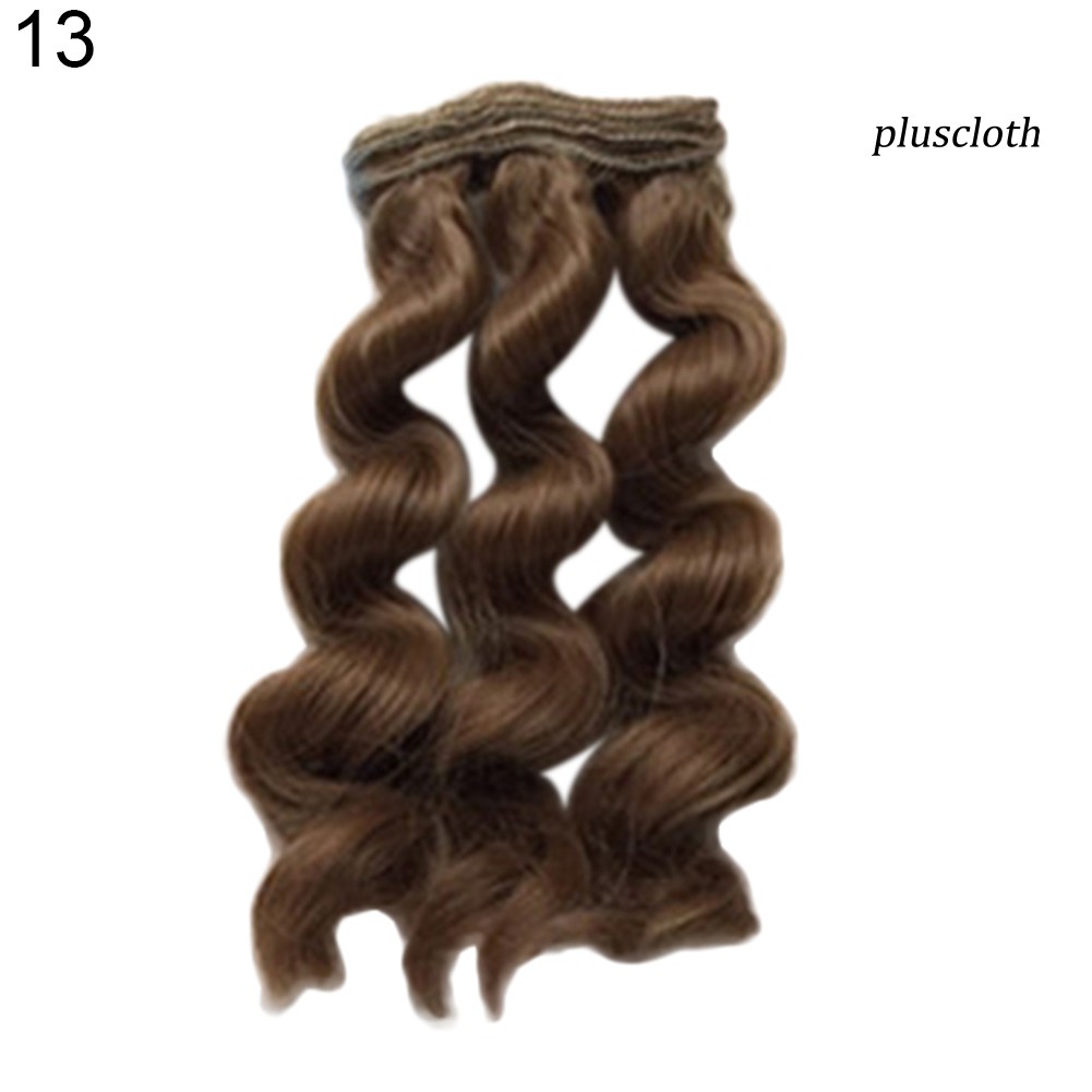 Tóc Giả Uốn Xoăn Màu Trơn 15cm Cho Bé Gái