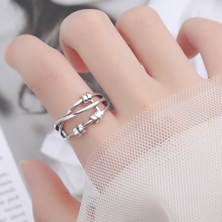 Trang Sức Nhẫn Mở Hình Chữ Thập Xoay Được Chống Oxy Hóa Thời Trang Cho Nam Và Nữ