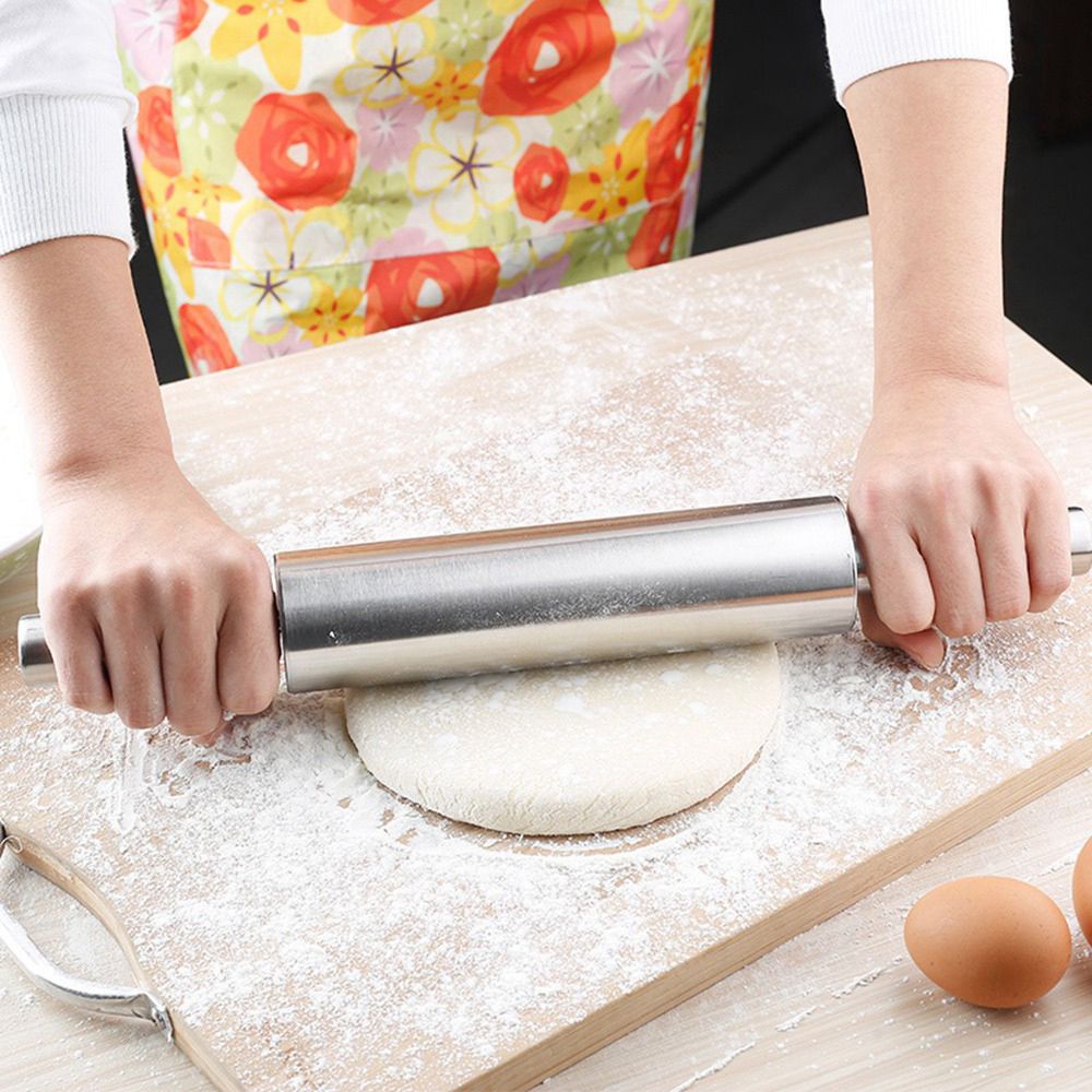 Cây Lăn Bột Làm Bánh Bằng Thép Không Gỉ Chống Dính Tiện Dụng Cho Nhà Bếp