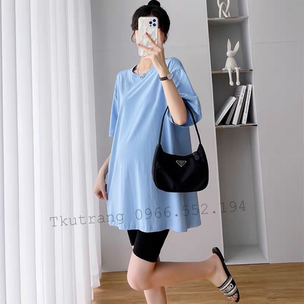 Bộ đồ mặc bầu áo phông mix lenging lửng cực teen