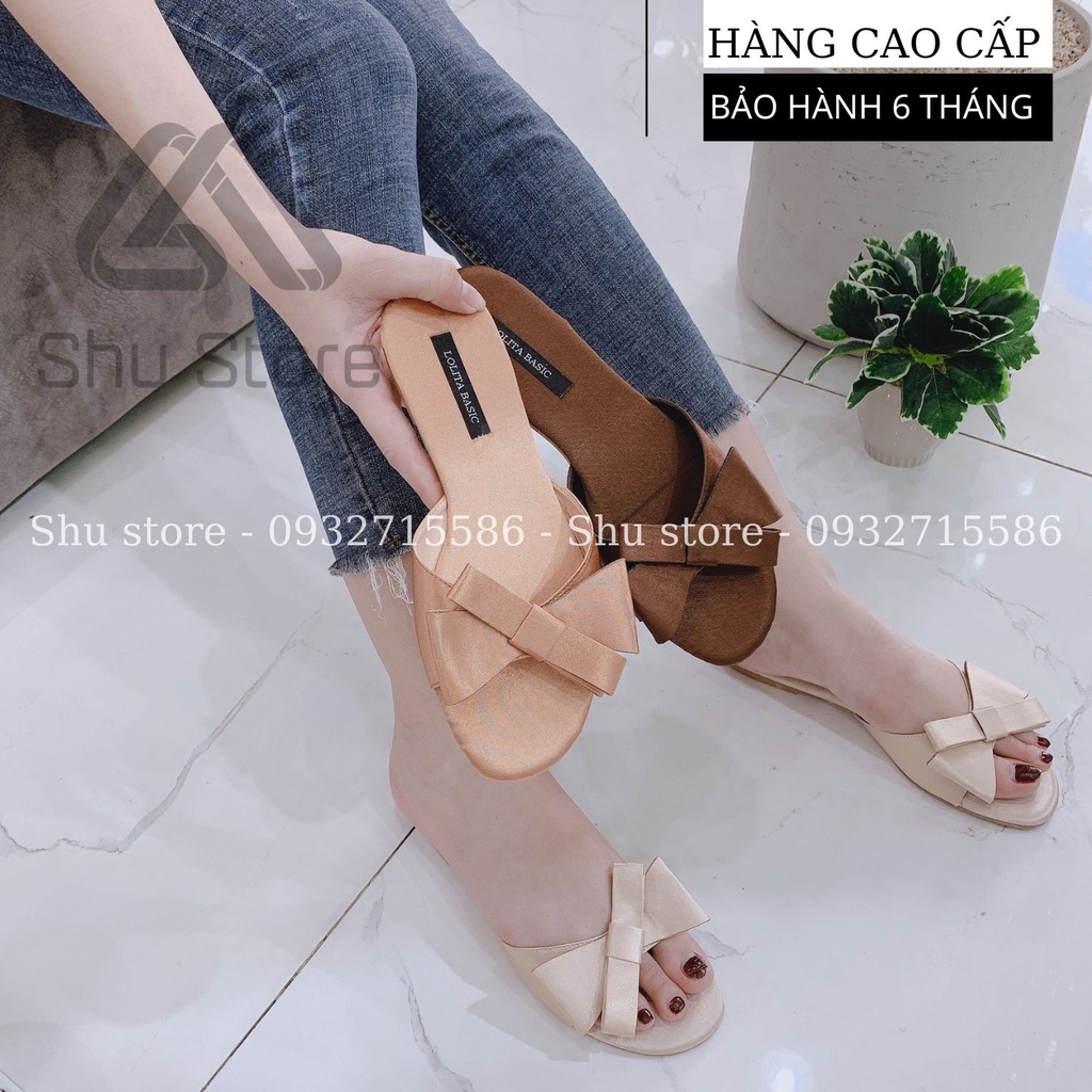 DÉP NỮ SHU STORE - DÉP NƠ LỤA ĐẾ BỆT QUAI NGANG ĐẾ CHỐNG TRƠN