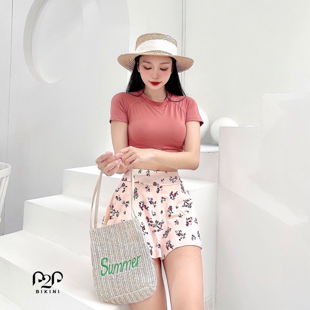 P2P BIKINI - Đồ bơi áo tay ngắn croptop, chân váy xòe liền quần - BTK340HT_VTN | BigBuy360 - bigbuy360.vn