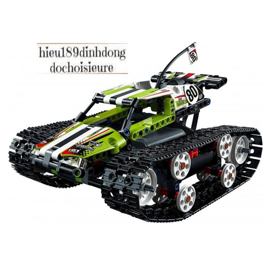 Lắp ráp xếp hình NOT Lego Technic 42065 Rc Tracked Racer, Lepin 20033 : Xe Ô Tô Đua Bánh Xích Điều Khiển Từ Xa 397 mảnh