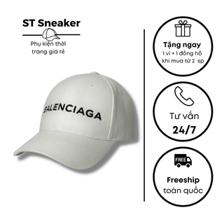 Mũ Lưỡi Trai 🍁 Nón Kết Balenciaga Trắng Logo Thêu Đen Tinh Tế Unisex