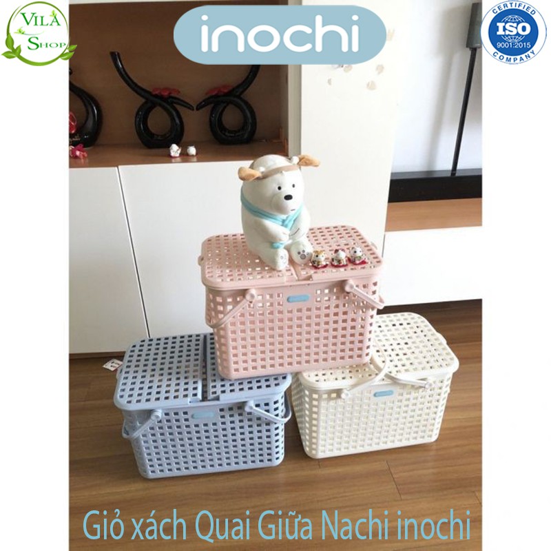 Làn Đi Sinh, Giỏ Xách Quai Giữa Có Nắp Nachi, Nhựa Inochi Cao Cấp Đạt Tiêu Chuẩn Xuất Nhật Châu Âu, EU