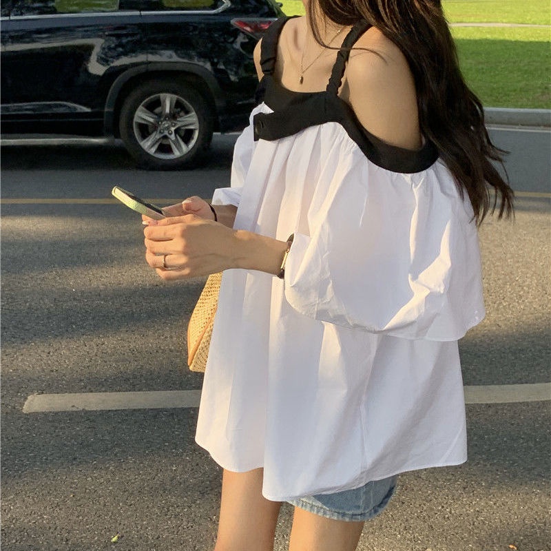 Áo Kiểu Trễ Vai Màu Trơn Phong Cách Hàn Quốc Thời Trang Mùa Hè Mới 2022