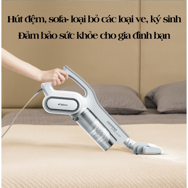 Máy Hút Bụi Cầm Tay Gia Đình Deerma Vacuum Cleaner, Công Suất 600W, Lọc Bụi Diệt Khuẩn HEPA