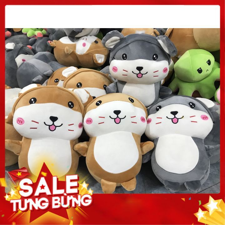 Thú Nhồi Bông Chuột Hamster, Gấu Bông Chuột Hamster Dễ Thương Siêu Mềm Êm Mịn Size 40 cm