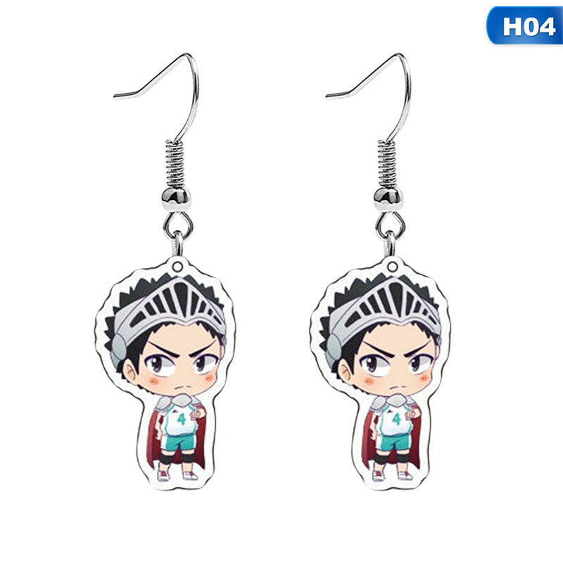 Khuyên Tai Acrylic Họa Tiết Hoạt Hình Anime Haikyuu