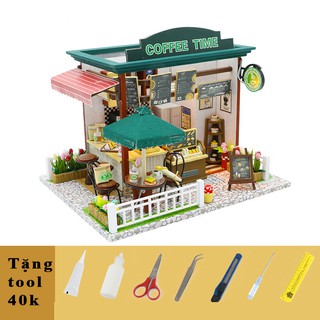 Mô hình nhà búp bê gỗ - Coffee Time - quán cafe thời gian