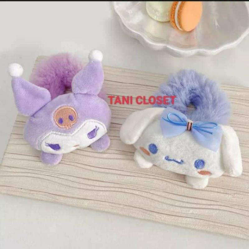 Dây Cột Tóc Lông Nhung Sanrio Nhồi Bông Đáng Yêu