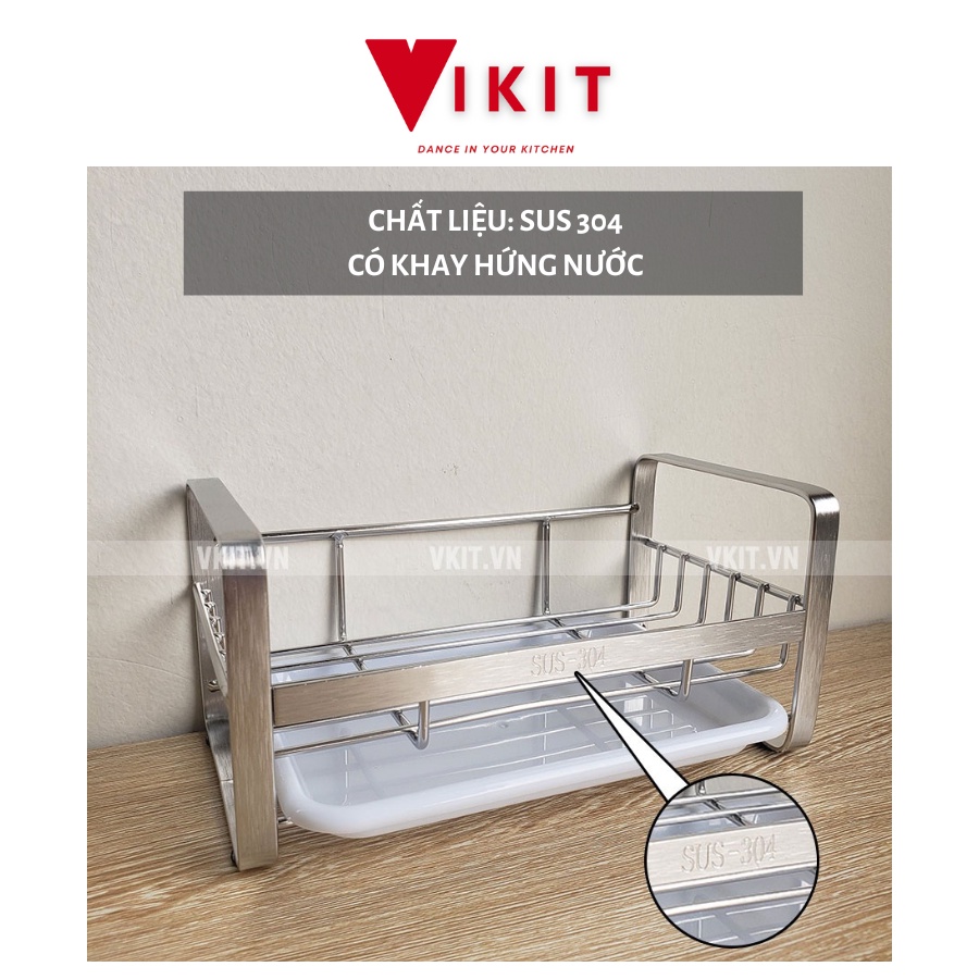 Kệ inox đựng miếng rửa bát đặt bàn inox sus 304 VKIT MRB02