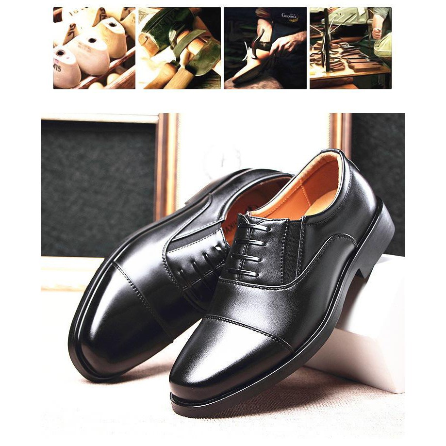 Giày tây nam công sở kiểu giả dây đế cao su được khâu chắc chắn đế cao 4cm (SQTHO) | BigBuy360 - bigbuy360.vn