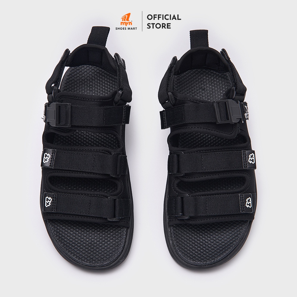 Sandal Unisex ZX 3823 nam nữ ALL BLACK 3 quai khóa cài đế EVA phylon 3 lớp chống mòn, chống trơn