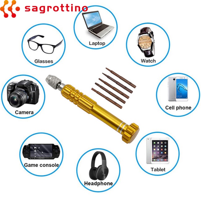 Bộ tuốc nơ vít mini T5 T6 Phillips Torx 5 trong 1