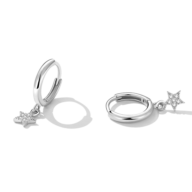 Khuyên tai BAMOER bạc 925 đính đá zircon thời trang với nhiều kiểu tuỳ chọn