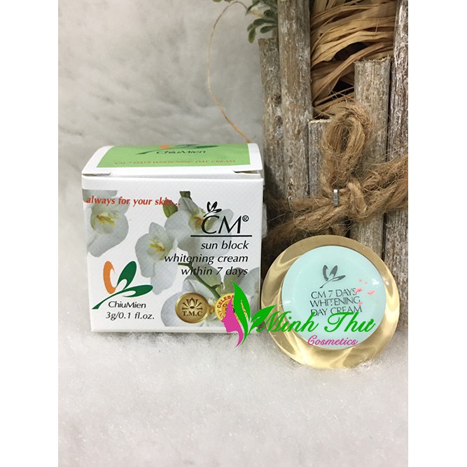 (Chính hãng) Kem CM mini ChiuMien Whitening 7 Days Mini (nắp xanh)