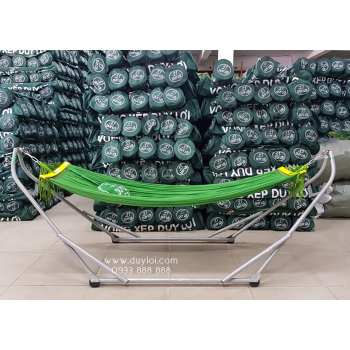 Bộ võng xếp Duy Lợi thép - CỠ LỚN ( Qùa tặng 10 móc áo)