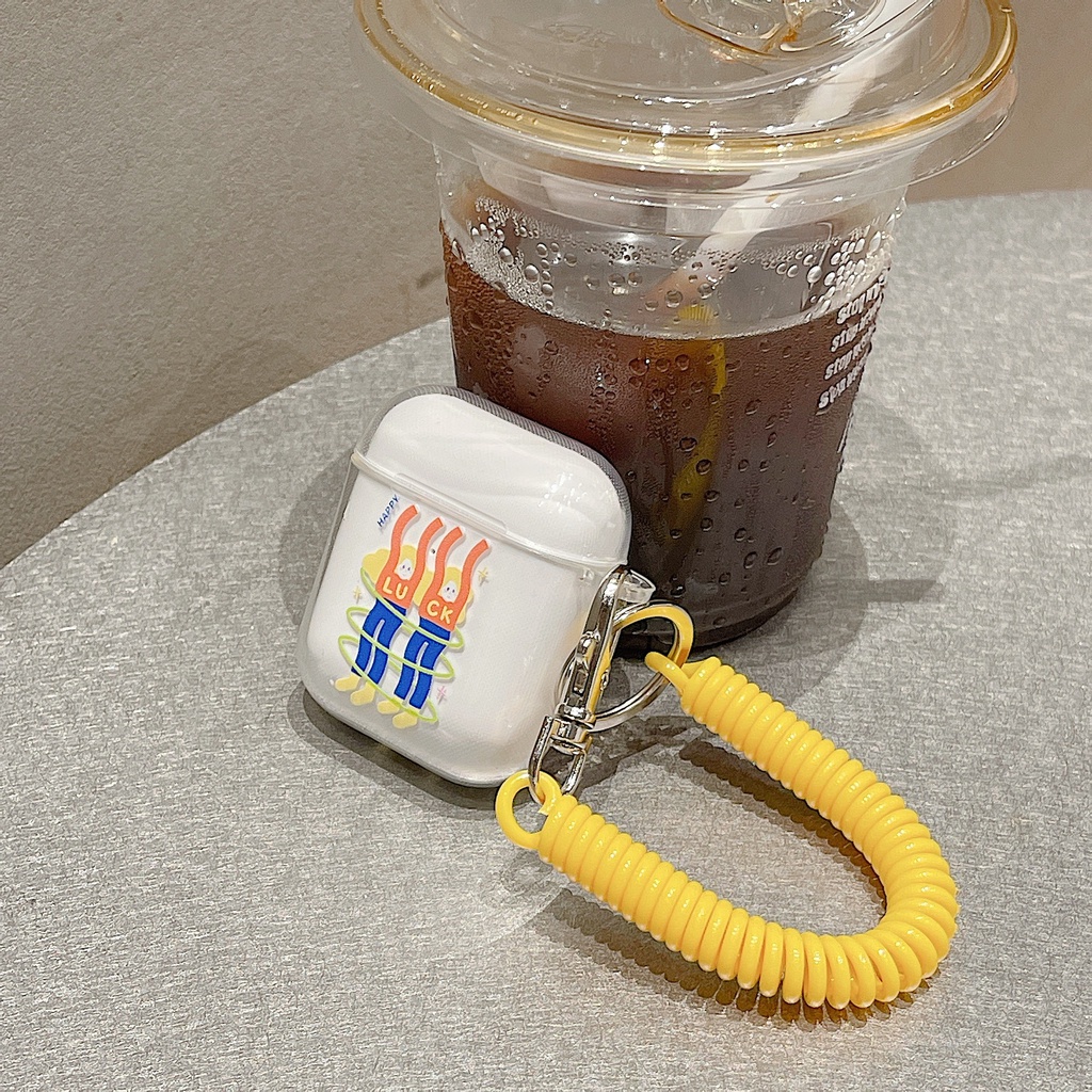 Vỏ Bảo Vệ Hộp Sạc Tai Nghe airpods 1 2 Pro 3rd Generation Pro 1/2 Trong Suốt Chống Sốc Họa Tiết Hoạt Hình Kèm Dây Đeo Kiểu Nhật Hàn