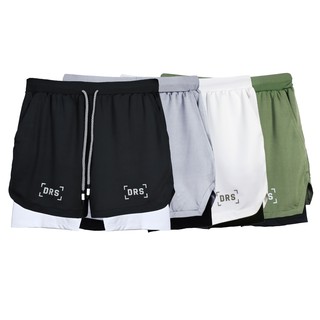 Quần Short Thể Thao Nam DRS Chạy Bộ Tập Gym Hai Lớp, Dây Eo Dễ Điều Chỉnh, Chất Cotton Co Giãn Siêu Đẹp (DRQ02)