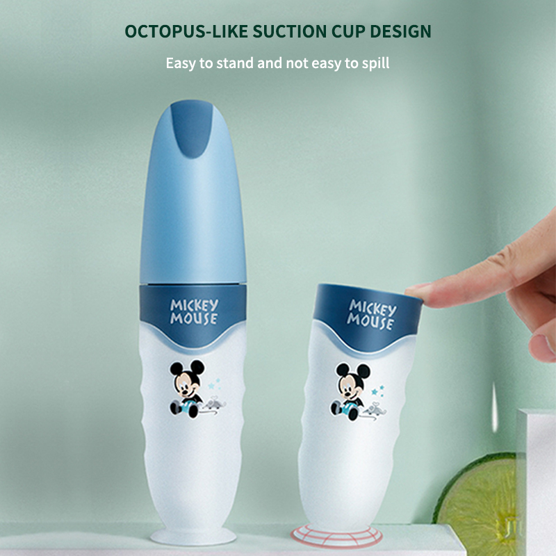 Bình sữa có thìa bóp bột ngũ cốc silicone mềm cho bé