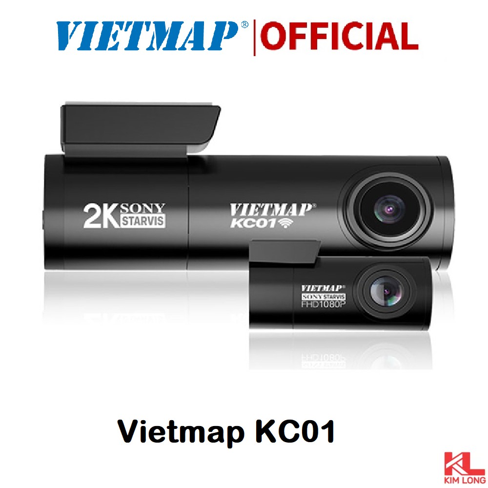 Camera hành trình Vietmap KC01 ghi hình kép trước và sau xe - Bảo hành 12 tháng chính hãng