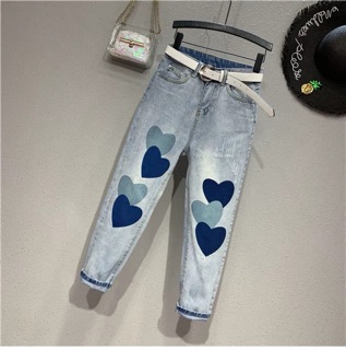 Quần baggy jeans trái tim