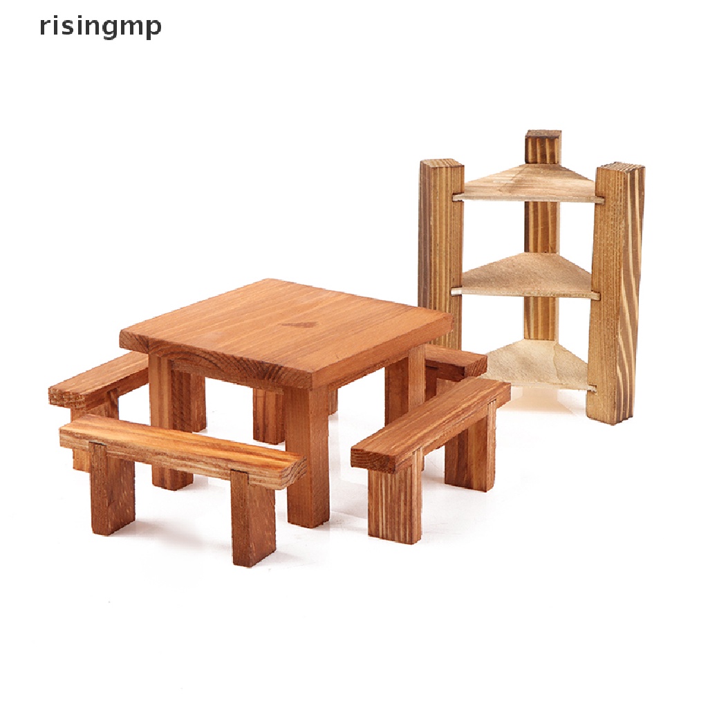 1 Bộ Bàn Ghế Ăn Mini Tỉ Lệ 1: 12 Trang Trí Nhà Búp Bê ♨Trên đó