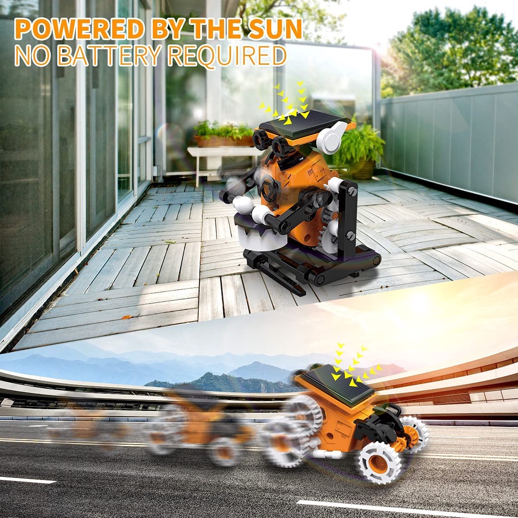 Đồ chơi giáo dục STEM - Lắp ráp 7 loại robot chạy bằng năng lượng mặt trời 9501  - MGT