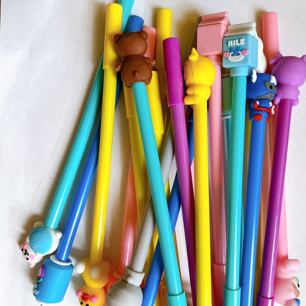 Bút mực tím cute hình đầu thú siêu dễ thương