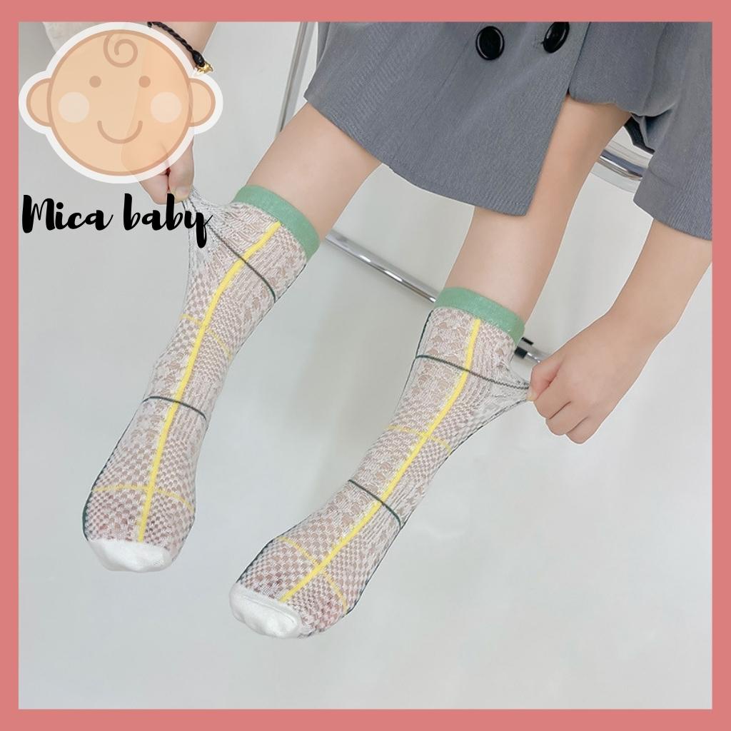 Tất lưới dài thoáng họa tiết đáng yêu cho bé Mica baby T22