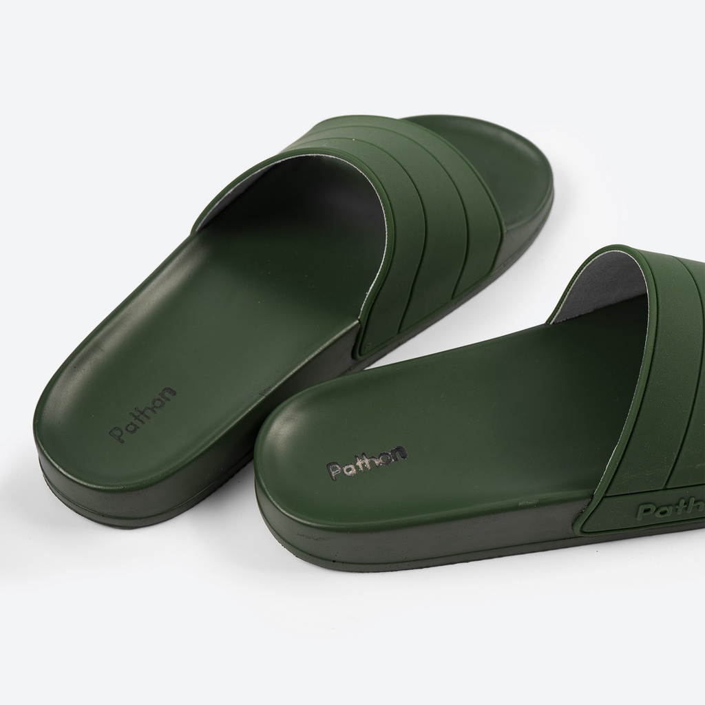 Dép nam nữ quai ngang slipper Pathon quai PVC và đế PU xanh lá mẫu 2 SD55