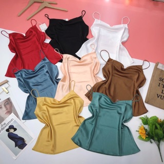 Áo hai dây đổ ngực lụa satin