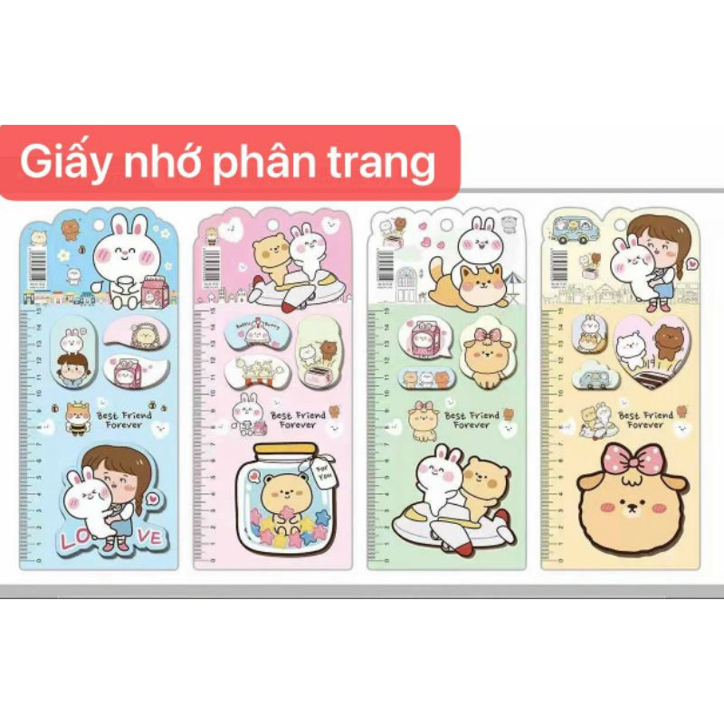 Giấy note nhớ ghi chú cute trơn dán hình động vật dễ thương vintage nhiều màu cho bé học sinh