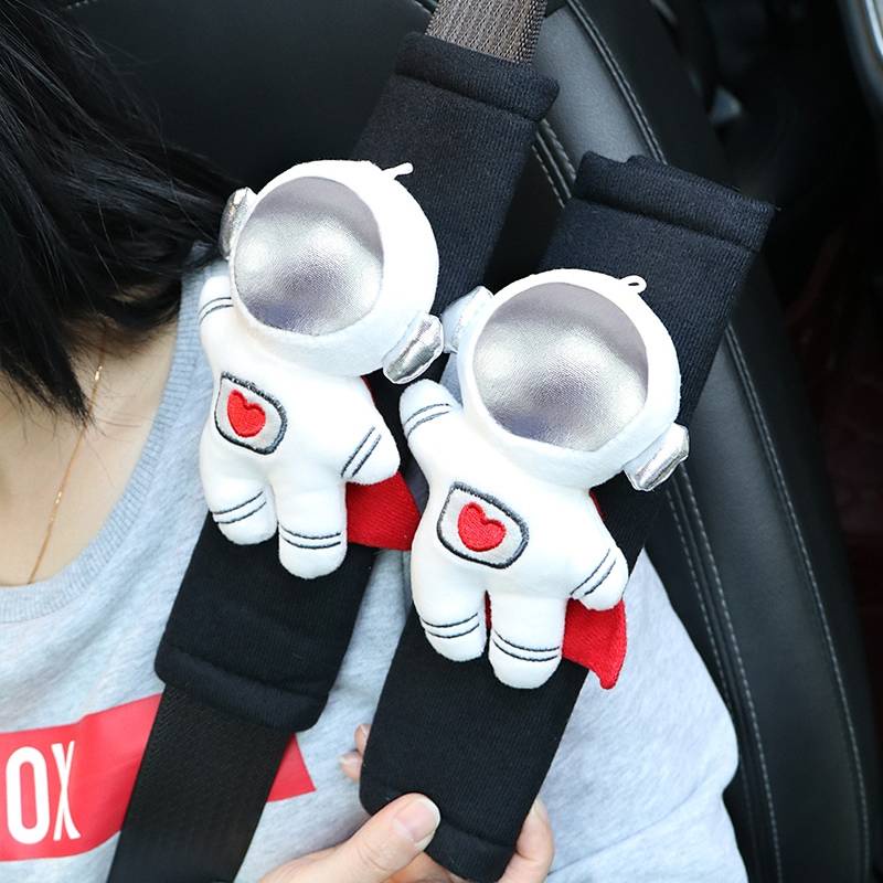 Car Safety Belt Shoulder Pad Cover Cartoon Cute Astronaut Car Safety Belt Anti-Strangulation Protective Case Car Interior Ornaments Auto department store supplies