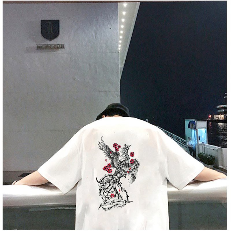 Áo thun nam tay lỡ phượng hoàng bay form rộng vải dày mịn 2020T2603