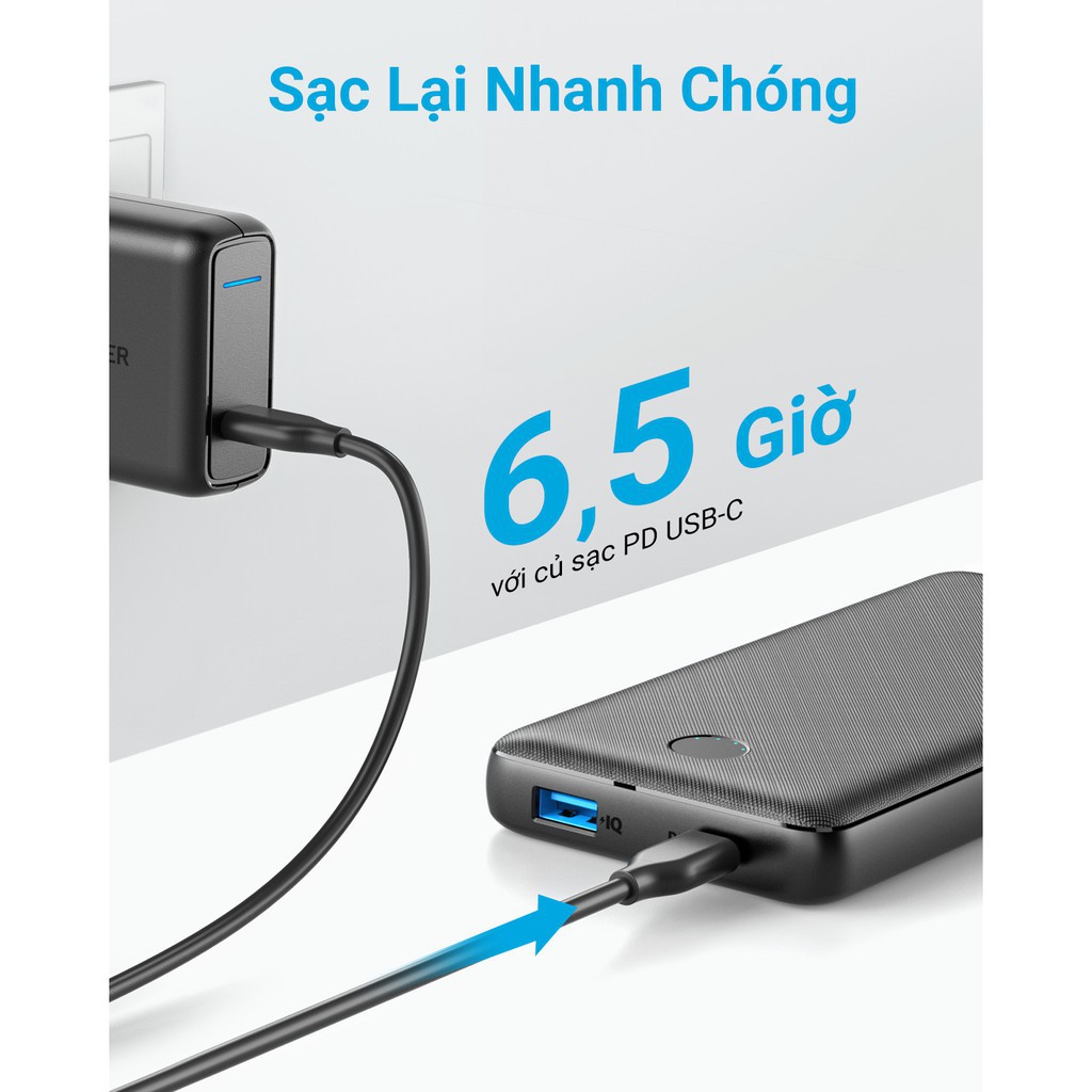 [ ANKERVN ] Pin sạc dự phòng ANKER Metro PowerCore Essential 20000 PD - Anker A1281 - Bảo hành chính hãng