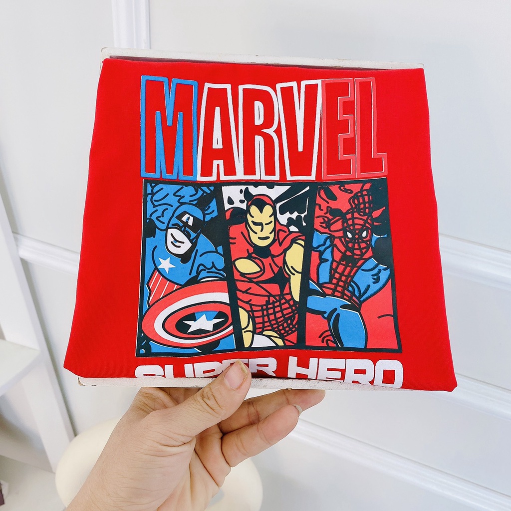 Bộ siêu nhân bé trai , đồ bộ in 3D siêu nhân cotton co giãn 4 chiều